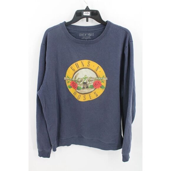 GUNS N ROSES SWEATSHIRT GRAY WITH FRONT LOGO SIZE L - Picture 1 of 5
